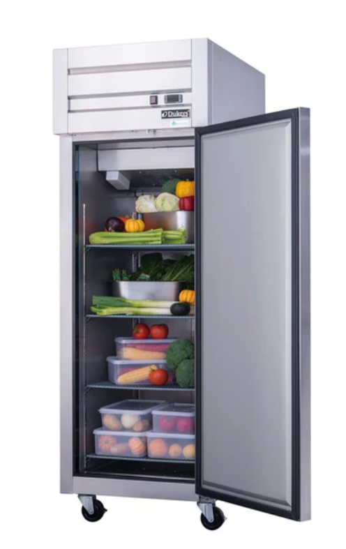 Dukers D28AR 27.5" Single Door Top Mount Commercial Refrigerator – Stainless Steel, 18.31 cu. ft., Digital Controls