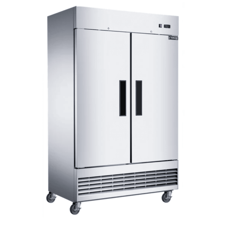 Dukers D47ER 47" Compact 2-Door Commercial Reach-In Refrigerator – Bottom Mount, Stainless Steel, 1/2 HP