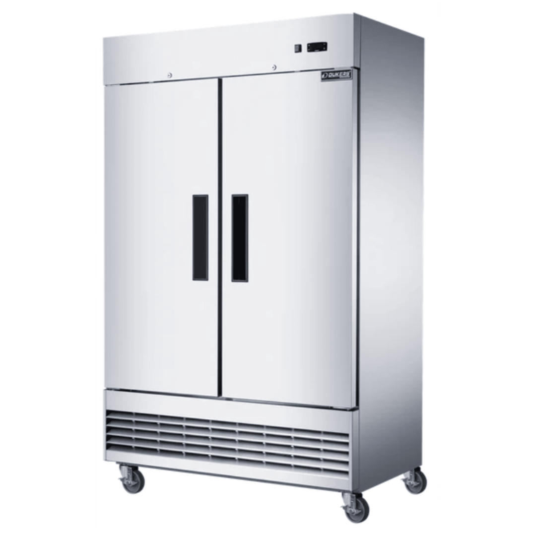 Dukers D47ER 47" Compact 2-Door Commercial Reach-In Refrigerator – Bottom Mount, Stainless Steel, 1/2 HP