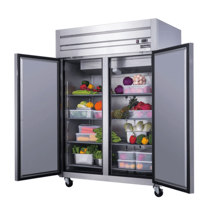 Dukers D55AR 55" Commercial 2-Door Top-Mount Reach-In Refrigerator – Stainless Steel, 47.74 Cu. Ft