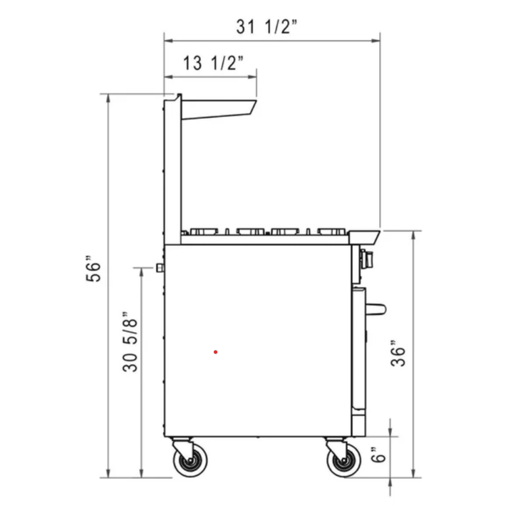 Dukers DCR36-6B 36" Commercial Gas Range with 6 Open Burners & Standard Oven – Stainless Steel