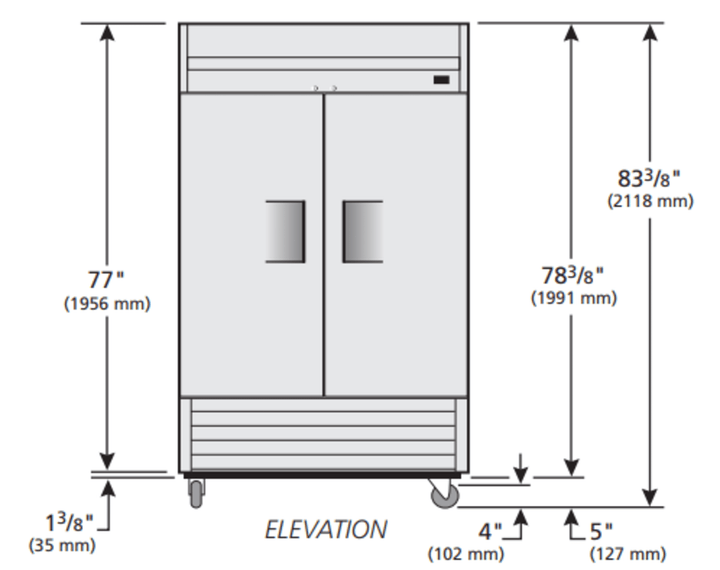 True T-49F-HC 54 1/8" T Series Two Door Reach In Freezer – 115V