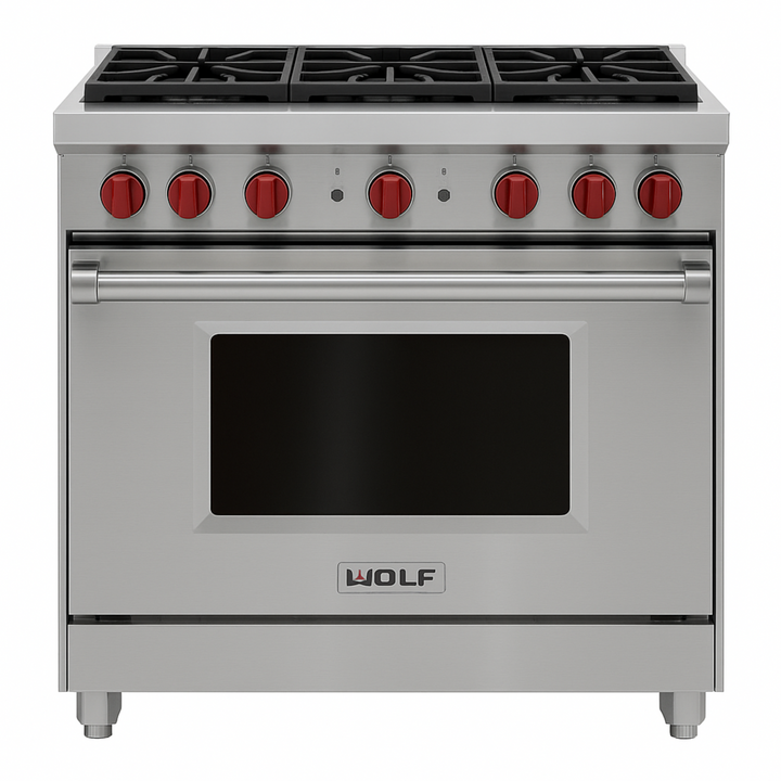 Wolf GR366 36" Freestanding Gas Range | 6 Burners, Convection